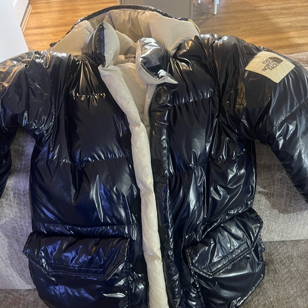 Reversible unisex aviator north face parka